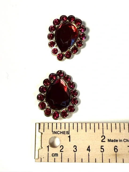 Lindsay Phillips Gold Ruby Gem Interchangeable Shoe Jewelry Charm Snaps - Picture 4 of 4